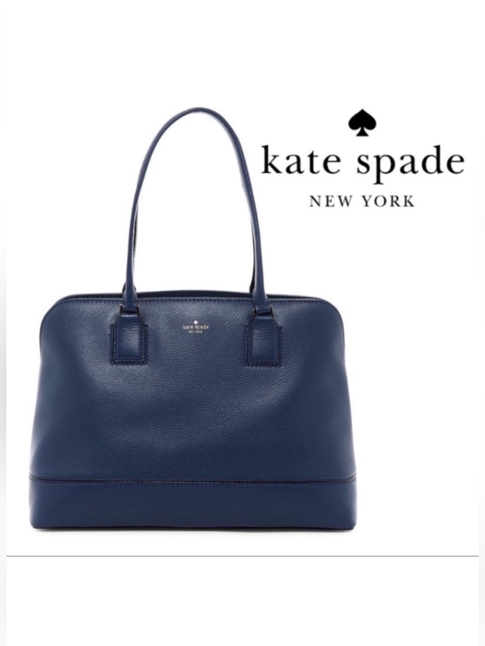 Nwt Kate Spade Navy Leather Laptop Tote & Laptop Sleeve